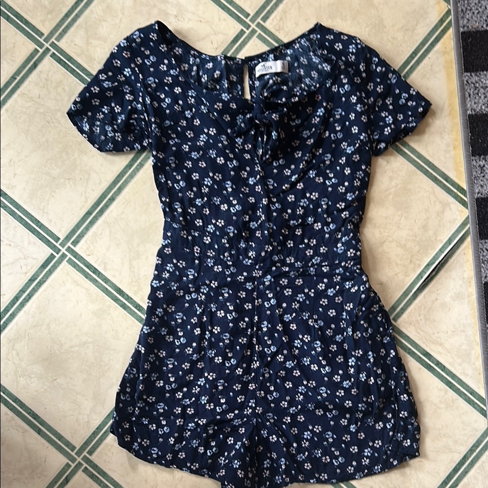 Floral Navy Blue Romper